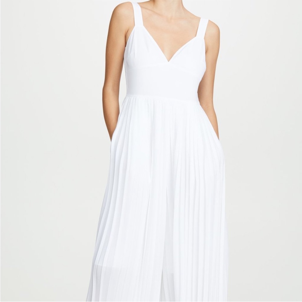 Vince Pleated White Jumpsuit